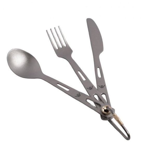 Набор ЛоВиНож GORAA 3-Piece Titanium Cultery Set (Титан, 185*37*25мм)